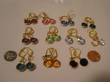 Earrings Circles Large 8 Colors Leverback Gold Plate Made With Swarovski Crystal