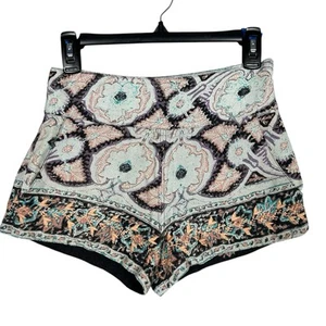 Free People Gr. 0 Baumwollmischung bestickte Details hoher Bund gefütterte Shorts Boho - Bild 1 von 10