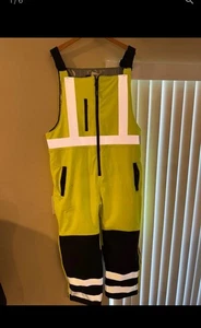 RefrigiWear Mens XL High Visibility Reflective Insulated Softshell Bib Overall - Picture 1 of 4
