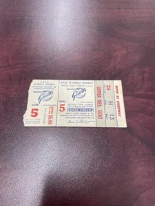 1951 World Series Game 5 Ticket Polo Grounds Giants v Yankees Dimaggio - Picture 1 of 2