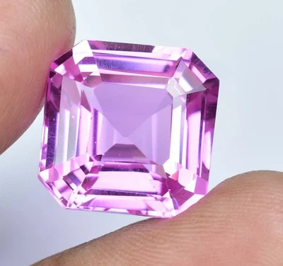 Flawless 21.00 Ct Natural Pinkish Morganite Emerald Cut Certified Loose Gemstone - Image 1 of 4