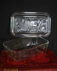 Luminarc Glass Cow Butter Dish - Picture 1 of 3
