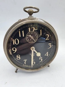 WESTCLOX BIG BEN "STYLE 1a" Alarm Clock Nickel Finish - Works c. 1930s Patina - Picture 1 of 15