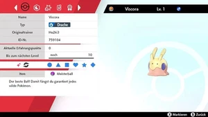 Shiny Viscora Goomy Pokemon Schwert Schild 6DV! + Meisterball - Bild 1 von 5