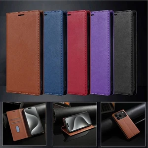 Flip Kreditkartenfächer Brieftasche Leder Ständer Hülle Magnet Cover für Apple iPhone - Bild 1 von 44