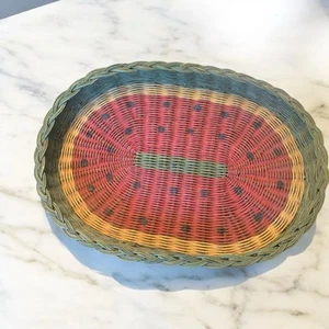 Watermelon Wicker Serving Tray 18x13” - Picture 1 of 2