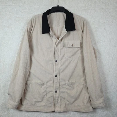 Corderoy Mens Button Up XXL Vintage Inspired Cream With Black Collar - Image 1 of 4