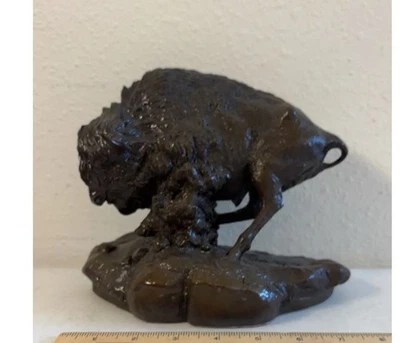 6.5” Tall Thunder On The Plains Mini Buffalo Sculpture - Image 1 of 4