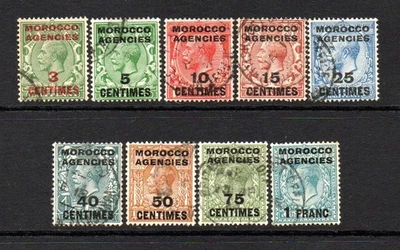 Morocco Agencies KGV 1917-24 (Wmk Simple Cypher) Set SG191-199 Usado Foto 1 de 2