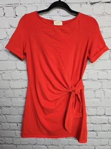 Sezane Pippa T-Shirt Minikleid Damen Small Rot Fliege Taille Preppy Freizeit - Bild 1 von 10