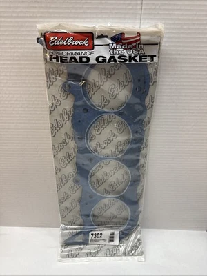 Junta de cabeza Edelbrock 7302 núcleo de acero laminado 0,039 x 4,370 pulgadas para BBC Foto 1 de 2