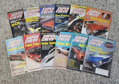 🔥 Super Chevy 2005 Full Year Lot 12 Issues Camaro Chevelle LS Big Block Tech VG Foto 1 de 4