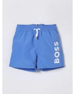 Boss Boys Swim Trunks Logo Kids Gnawed Blue One Piece - Picture 1 of 6