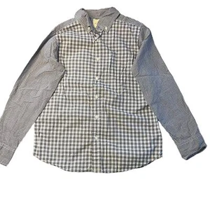 Lands' End Kids Medium Blue Plaid Button-Down Shirt Long Sleeve Size 10-12 - Picture 1 of 3