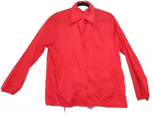 Vintage Sears Store 100% Nylon Snap Down Windbreaker Red Mens L Costume Cosplay - Picture 1 of 17