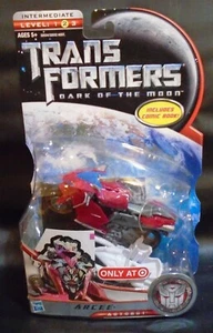 TRANSFORMERS DOTM DARK OF THE MOON TARGET ARCEE MOTORCYCLE & COMIC BOOK MOSC NEW - Picture 1 of 2