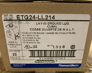 Lote de 60 ETG24-LL214 BANDEJA EXPRESS LAY 9N LUG 2AWG Thomas and Betts - Imagen 1 de 5