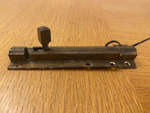 Vintage Brass Bolt Latch. Solid. Quality. Heavy Cover