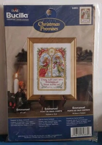 Counted Cross Stitch Patten Kit Bucilla Christmas Promises Emmanuel - Picture 1 of 4