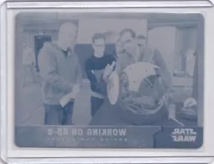 Topps Star Wars Force Awakens Chrome Cyan Printing Plate 1-1 Card #1 Working BB - Bild 1 von 2