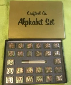 Vintage ~ Craftool Co ~ Alphabet Stamp Set ~ 3/4" ~ Brass? ~ Leather Croats. Art - Picture 1 of 12