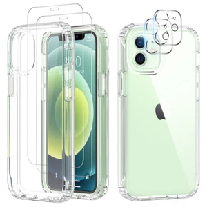Funda protectora transparente para iPhone 11/12/13/14 Pro Max + Protector de pantalla + Protector de lente - Imagen 1 de 38