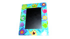 plastic PHOTO FRAME w/glass insert, table stand 8x9.75" photo 4.5x6.5" (N clst)
