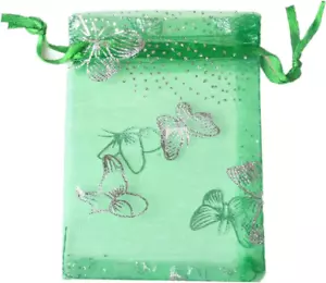 100Pcs Organza Wedding Party Gift Bags Butterfly Drawstring Pouches Jewelry Gift - Picture 1 of 7