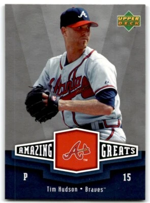 2006 UPPER DECK AMAZING GREATS TIM HUDSON ATLANTA BRAVES #AG-TH - Image 1 of 2