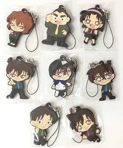 Juego de 8 correas de goma Detective Conan Estuche cerrado anime Kudo Shinichi Jimmy Ran - Imagen 1 de 9