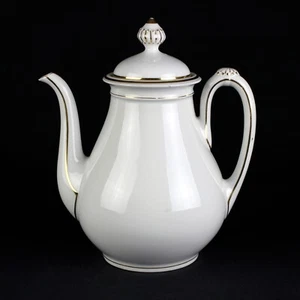 Haviland Limoges Donhoff White & Gold Lg Coffee Pot, c1880 Schleiger 20 7 Cup 9" - Picture 1 of 9