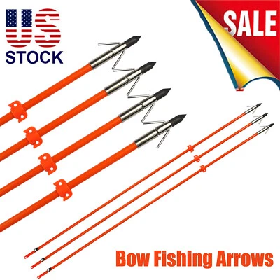 YLSIO Archery Bowfishing Arrows Fiberglass Broadhead Archery Bow Fishing Hunting - Image 1 of 4