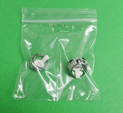 4x4 Bags 2-Compartment Poly Clear Center Split Divider Middle 4" Reclosable 1000 - Image 1 of 4