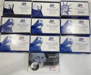 51 State Quarters 1999-2009 US Mint Proof San Francisco Set Boxed 2008-S Missing - Bild 1 von 3