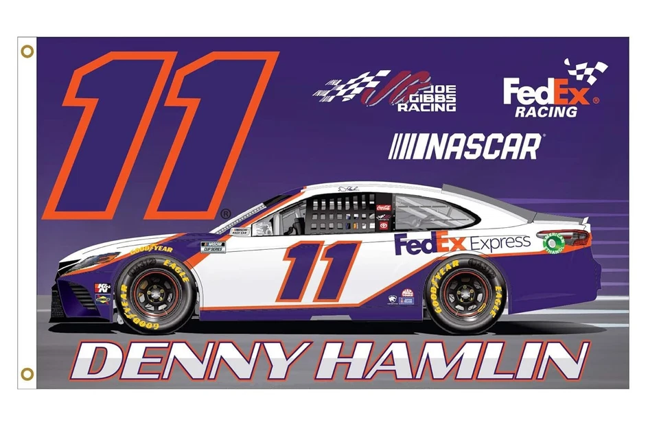 Denny Hamlin #11 Nascar Fedex Car Racing 3x5 pies bandera decoración de pared pancarta Foto 1 de 1