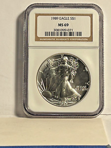 1989 American Silver Eagle S$1 NGC MS69