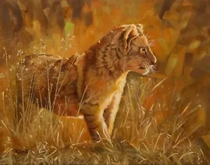 Lion cub, Original artwork oil painting, Lion painting framed 22''x28" - Bild 1 von 8