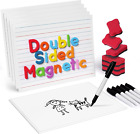 Magnetic Small White Board Set - Double Sided Magnet Dry Erase Ruled Lap Boards 