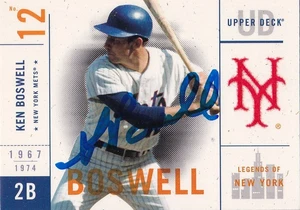 Ken Boswell 2001 Upper Deck Legends SIGNED CARD AUTOGRAPH 1969 Mets World Series - Picture 1 of 3