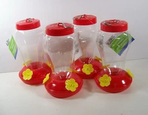 Lot of 4 Hummingbird Nectar Feeders Hanging Patio Balcony Lanai Garden Plastic - Picture 1 of 9