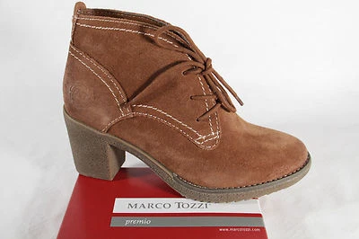 Marco Tozzi Women Boots Ankle Boots Leather Brown NEW!! - Image 1 of 4