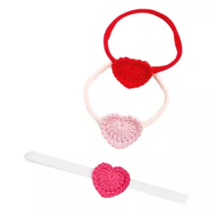 3 pcs Crochet Heart Baby Headband Cute Headband Decorative Headband Girl - Picture 1 of 12