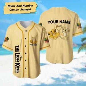 Personalisieren Sie den König der Löwen Paar 3D Baseball Trikot Shirt MUTTERTAGSGESCHENK - Bild 1 von 3