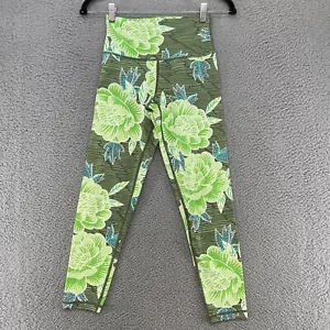Aerie Leggings Womens Small Floral Green Yoga High Rise Crop Chill Play Move - Picture 1 of 12