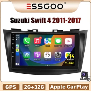 Apple Carplay For Suzuki Swift 4 2011-2017 9" Android 14 Car Stereo WIFI GPS+AHD - Picture 1 of 13