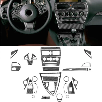 Juego completo de molduras interiores de fibra de carbono 34 piezas para BMW 650i 645Ci E63 E64 Foto 1 de 4