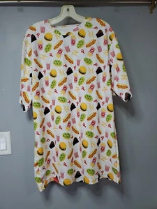 PORTILLO'S white all over print t-shirt hot dog hamburger shake fries Adult XL - Picture 1 of 6