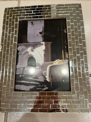 Marco de fotos retro Hollywood glamour espejo mosaico 5x7 libre 9,5”x7,5” Foto 1 de 4