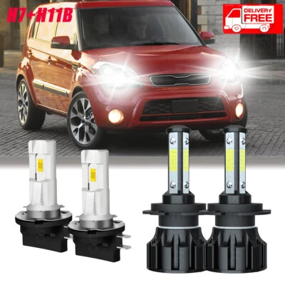 FOR Kia Soul 2012-2013 H7+H11B LED Headlights Bulb Combo Kit - Image 1 of 4