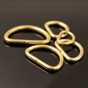 Solid Brass D Ring Buckle HeavyDuty Leather Bag Purse Belt Webbing Strap 10-38mm - Picture 1 of 13